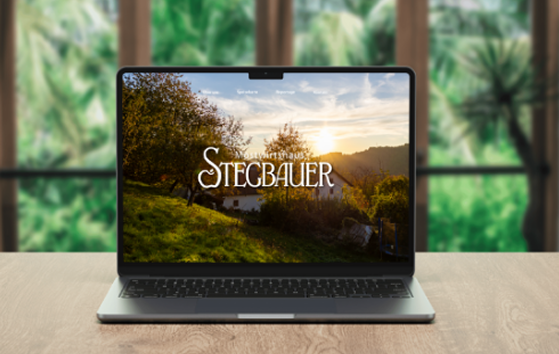 Stegbauer Webdesign auf Laptop